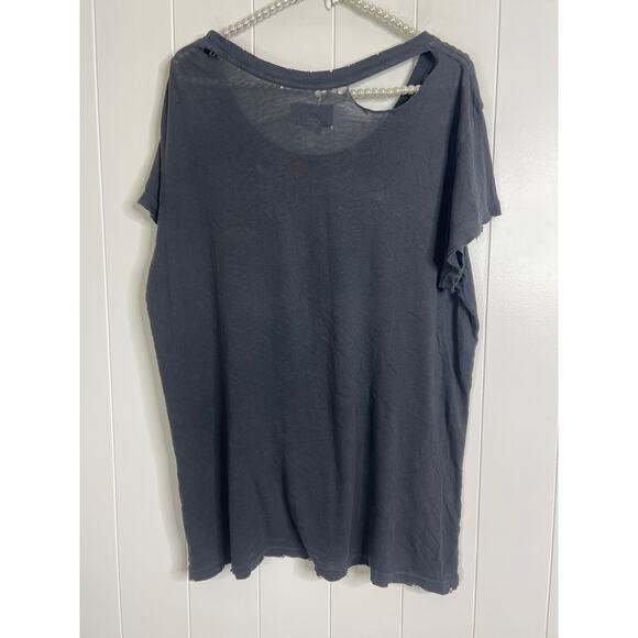 Current Elliott Intentionally Distressed Round Neck Graphic Tee Size 3/L - Picture 6 of 7